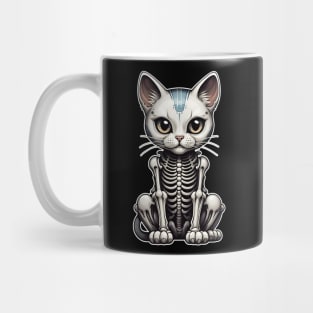 White Skeleton Cat 4 Mug